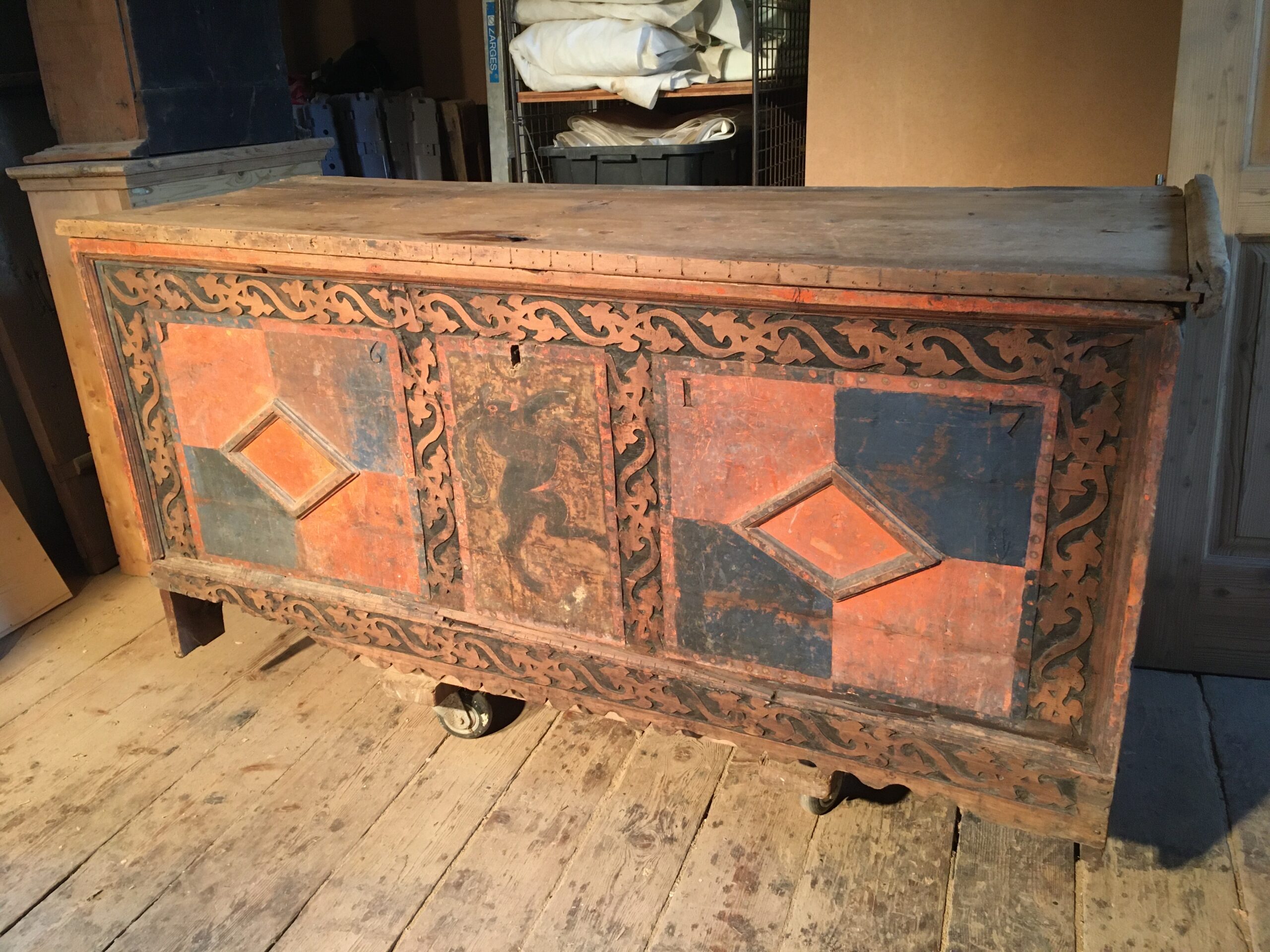 Steinbock Truhe 1617 Original 